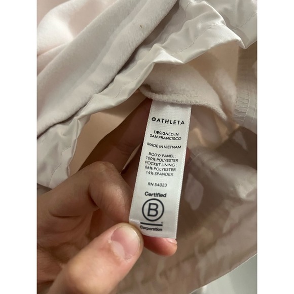 Athleta white cream jacket size medium soft jacket with pockets - Picture 10 of 14